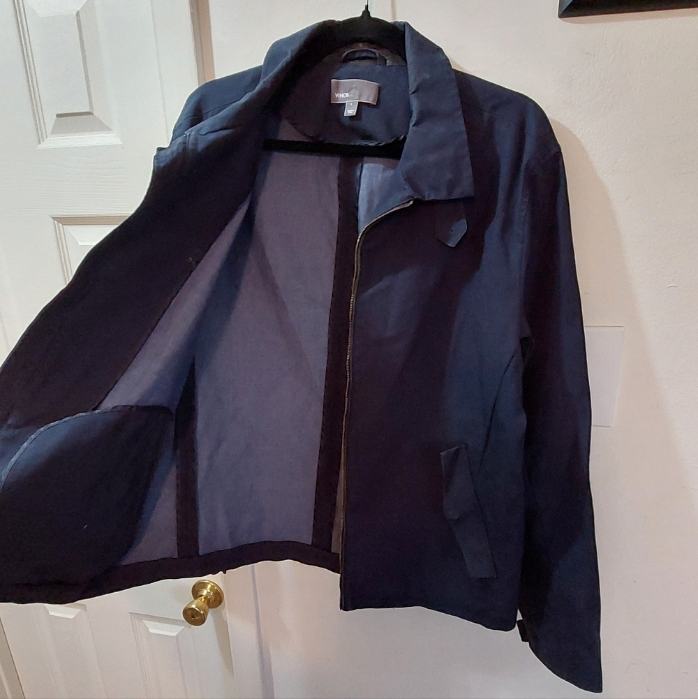 Vince Navy Zip-Front Lightweight Jacket - Picture 10 of 14